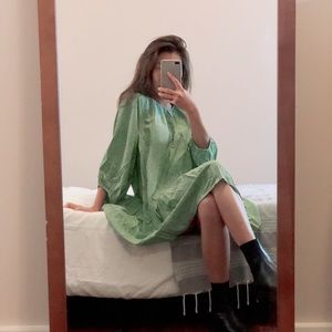 NWT Puff-Sleeve Smock Tier Dress